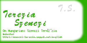 terezia szenczi business card